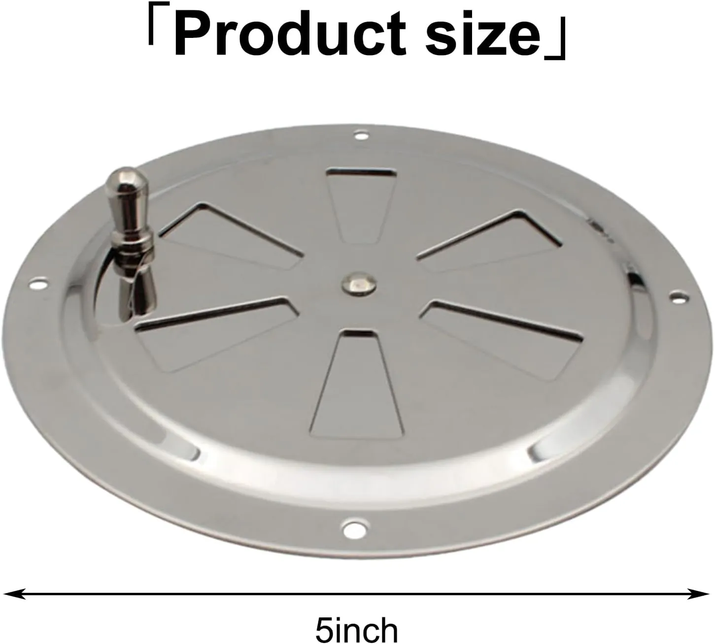 5 Inches Cabin Ventilation Plate Vent Round Air Vent Gill Plate with Side Knob, 316 Stainless Steel Grill Damper for Marine Boat