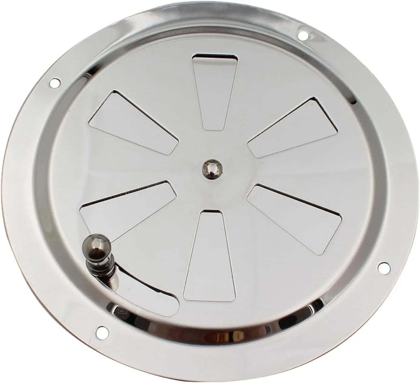 5 Inches Cabin Ventilation Plate Vent Round Air Vent Gill Plate with Side Knob, 316 Stainless Steel Grill Damper for Marine Boat