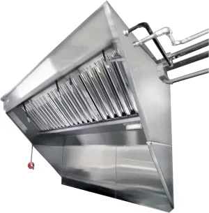 5' Integrated Exhaust Hood & Fan System with Kidde Fire Suppression | Patent Pending Low Box Vent Hood with Single Exhaust Fan Louver for Food Concession Trailer | Food Truck Equipment Made in USA