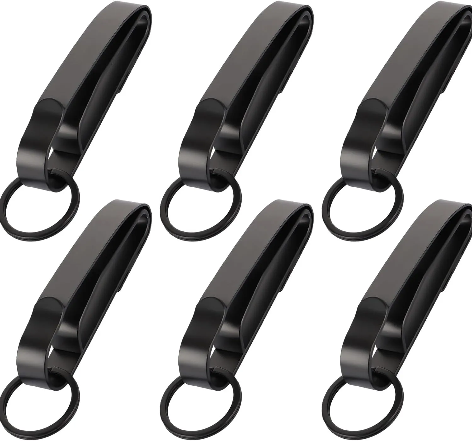 6 Pack Duty Belt Key Holder, Duty Belt Key Clip Tactical Key Holder with Keyring, Tactical Stealth Key Ring Holder for Police and Fire Agencies duty belt, 2.25 Inch Max