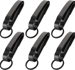 6 Pack Duty Belt Key Holder, Duty Belt Key Clip Tactical Key Holder with Keyring, Tactical Stealth Key Ring Holder for Police and Fire Agencies duty belt, 2.25 Inch Max