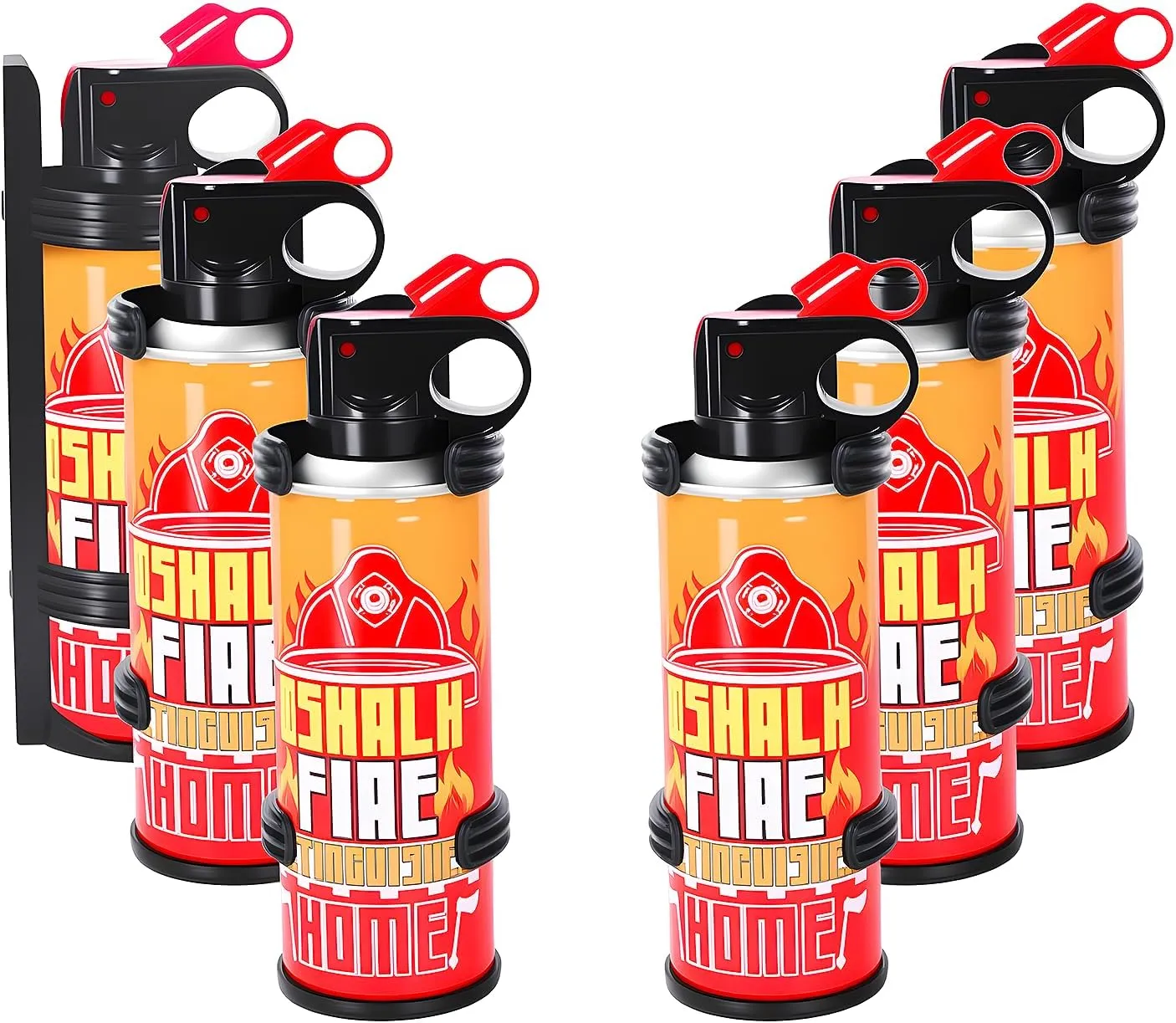 6-packs Mini Fire Extinguishers for Car & Home & Office - Portable Water-Based Fire Extinguisher Kit with Brackets - Stay Safe Emergency Suppression for Motorcycle & RV & Kitchen (6pcs)