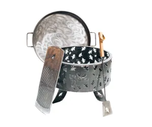 600mm Mild Steel Fire Pit Cooking Set and Lid