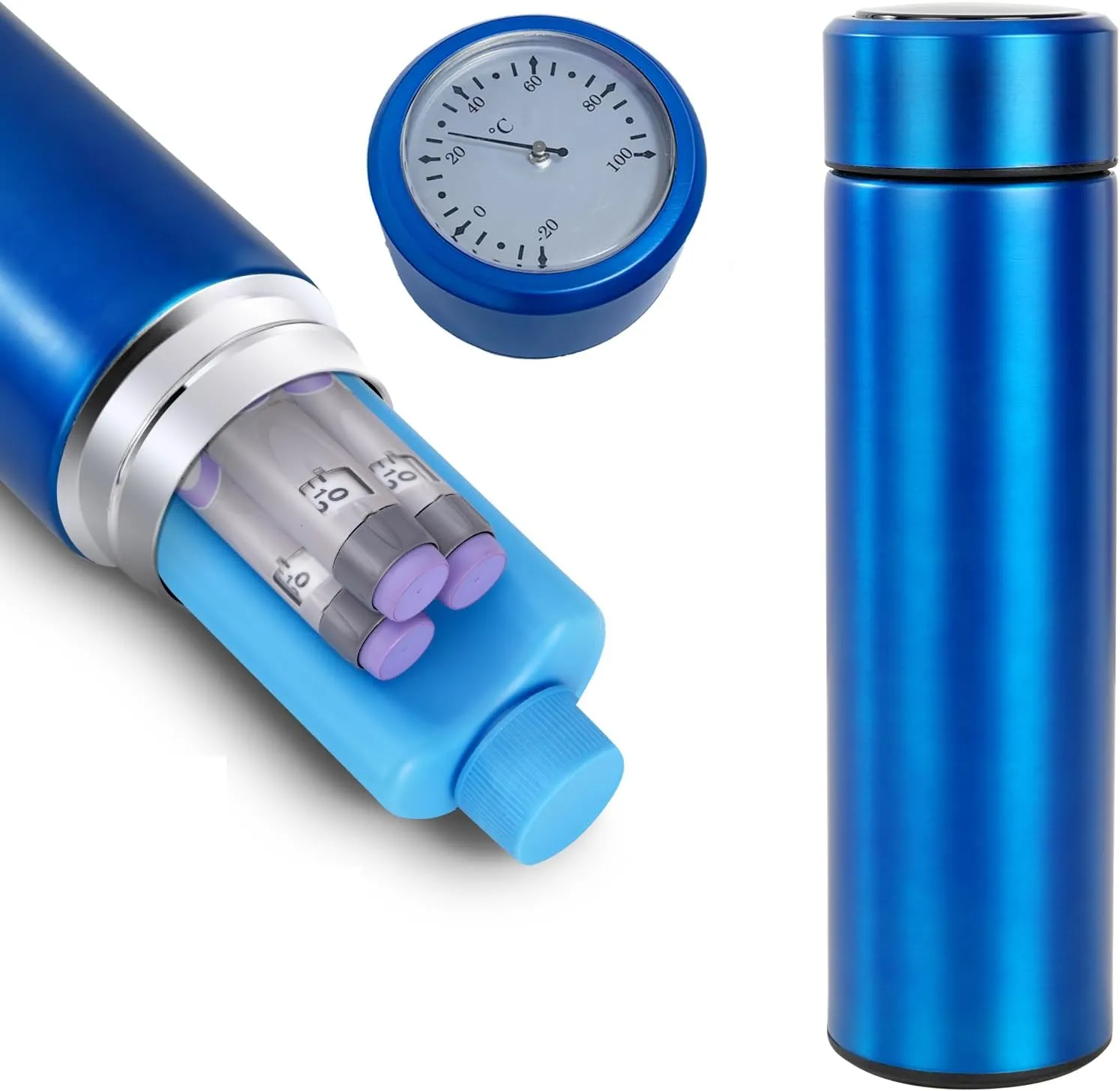 60H Insulin Pens Cooler Travel case Temp Display Medication Cooler for Medicine Cooler Travel TSA Approved Diabetic Medical Cooler Diabetes Cooler Bag Blue