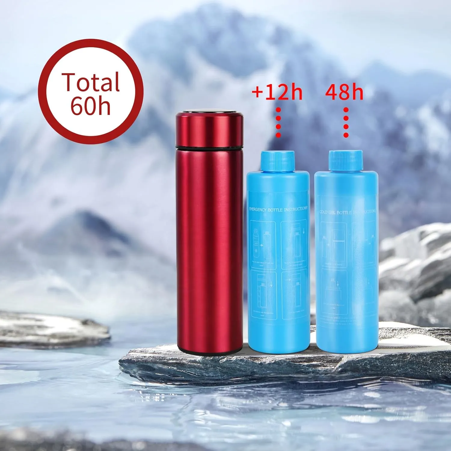 60H Insulin Pens Cooler Travel case Temp Display Medication Cooler for Medicine Cooler Travel TSA Approved Diabetic Medical Cooler Diabetes Cooler Bag Blue