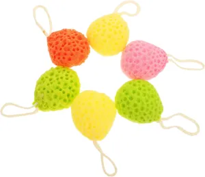 6Pcs Drop Shaped Massage Sponge Bathing Scrubbers Mixed Color Exfoliating Bath Sponges for Body Cleansing Lightweight and Safe for All Skin Types Including