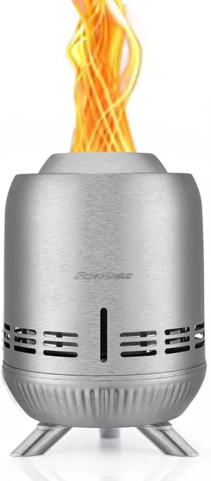 7 Inch Tabletop Fire Pit with Stand Smokeless 304 Stainless Steel Fire Pit for Camping Outdoor & Patio-Wood Burning or Pellet Fueled Portable Bonfire