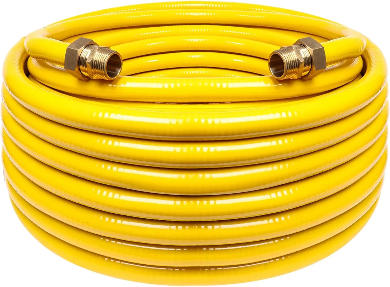 70ft 3/4'' Flexible Gas Line, CSST Corrugated Stainless Steel Tubing Pipe Kit, Natural Gas Line Propane Pipe Conversion Kit Grill Hose with 2 Male Adapter Fittings (70ft 3/4'')