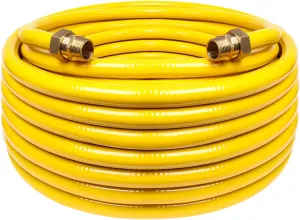 70ft 3/4'' Flexible Gas Line, CSST Corrugated Stainless Steel Tubing Pipe Kit, Natural Gas Line Propane Pipe Conversion Kit Grill Hose with 2 Male Adapter Fittings (70ft 3/4'')