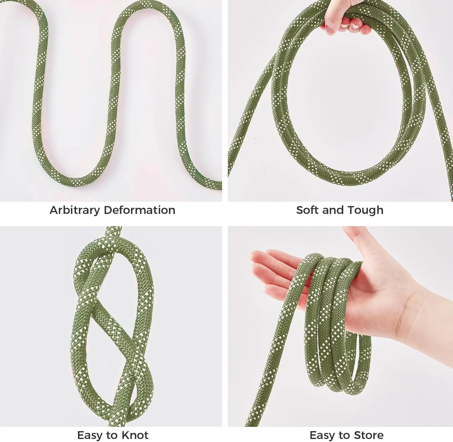 7/16 Inch 150ft Double Braided Polyester Arborist Rope, Heavy Duty Nylon Rope for Anchor, Tree Work, Cargo, Pulling, Sailing(ArmyGreen)