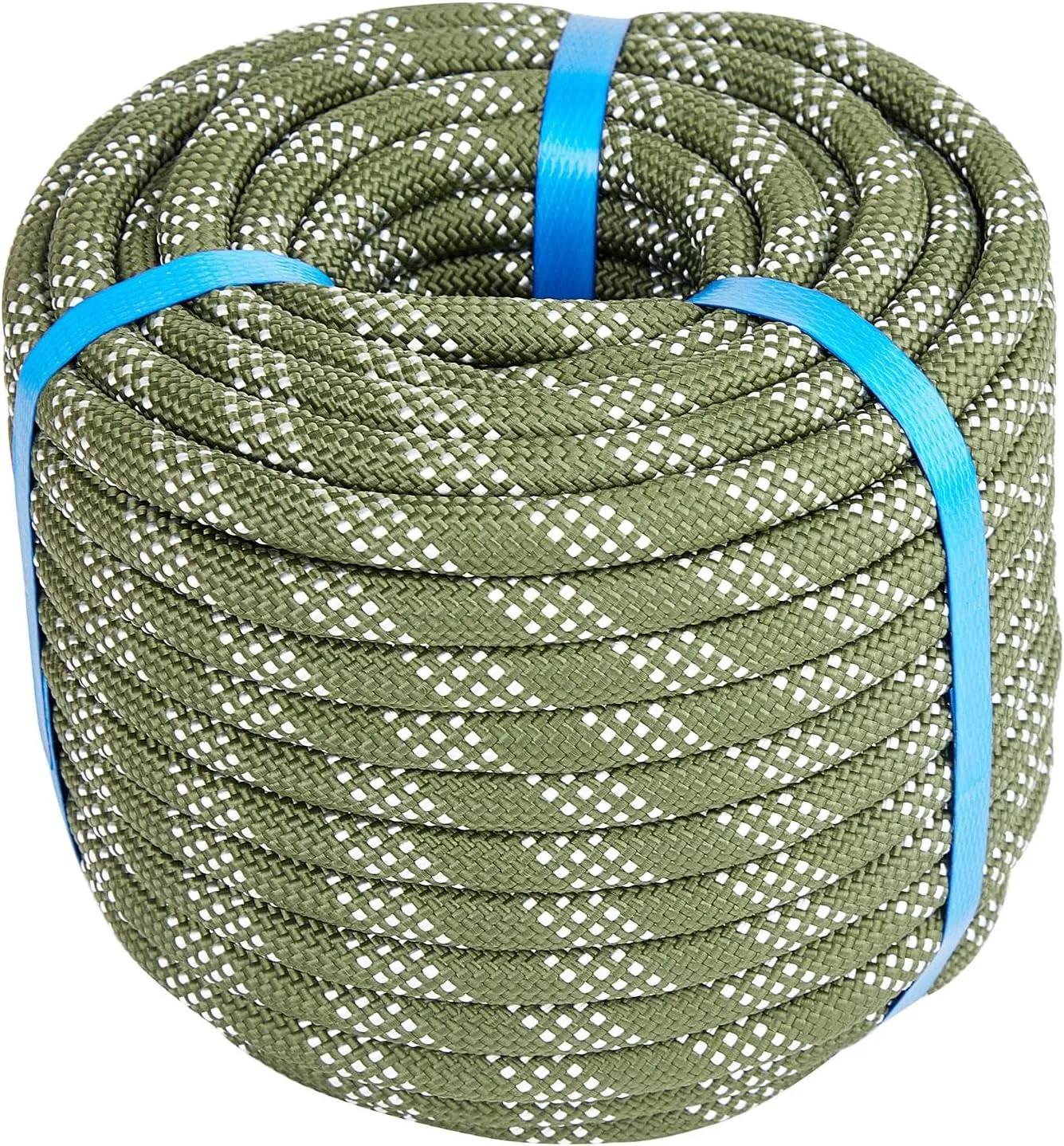 7/16 Inch 150ft Double Braided Polyester Arborist Rope, Heavy Duty Nylon Rope for Anchor, Tree Work, Cargo, Pulling, Sailing(ArmyGreen)