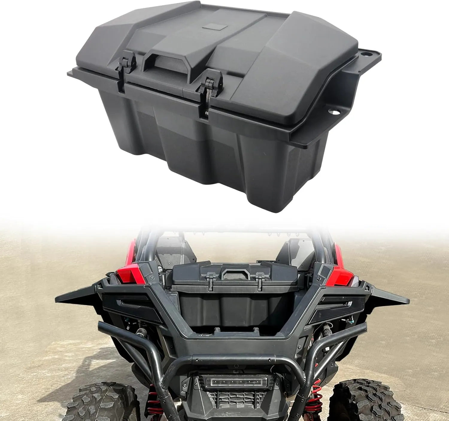 73QT Rear Cargo Box Storage Box Compatible with Polaris RZR PRO XP/Turbo R 2020-2023 Accessories, UTV Forward Cargo Storage Bin Water Resistant Tool Bed Box with Lid Repalce #2883751