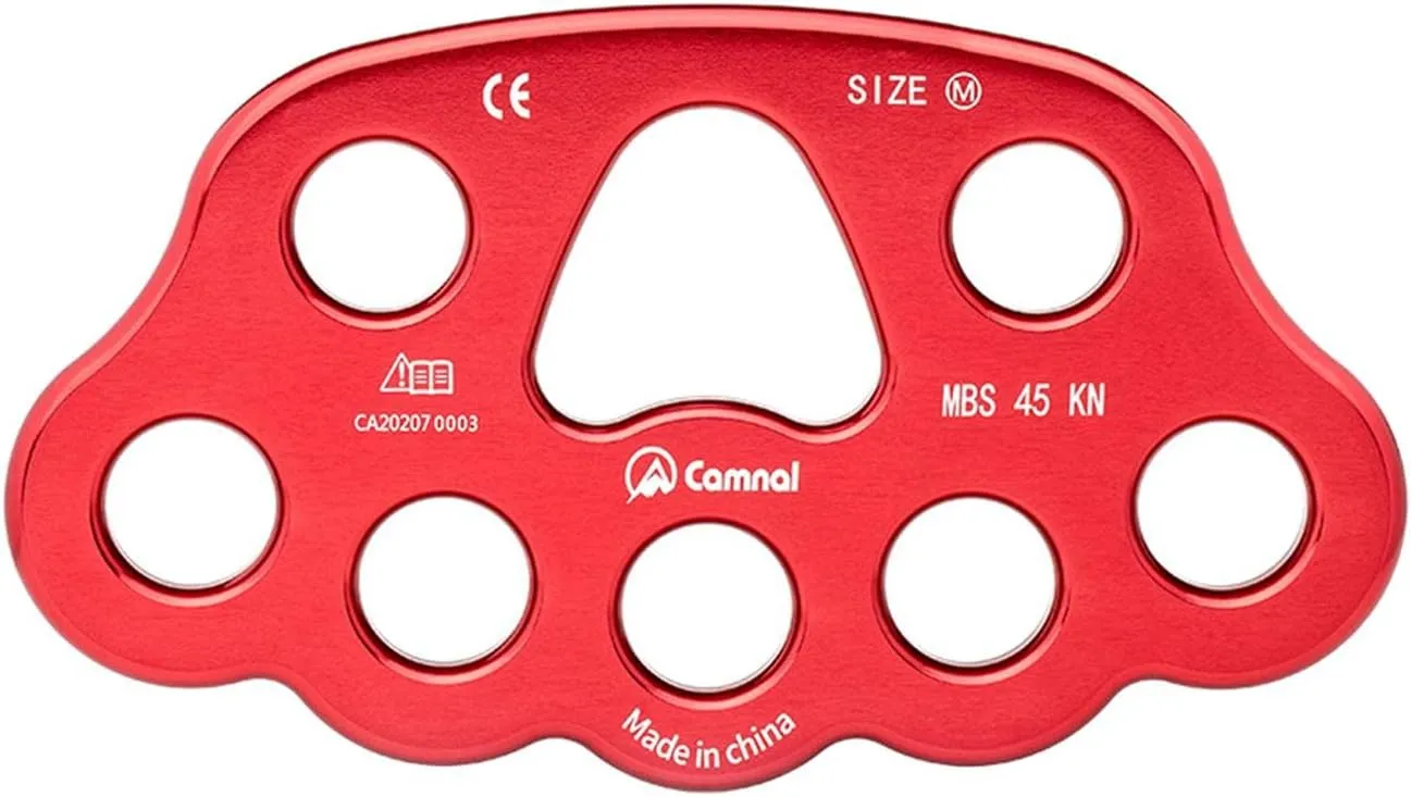 8-Hole Rigging Plate for Rock Climbing and Rappelling