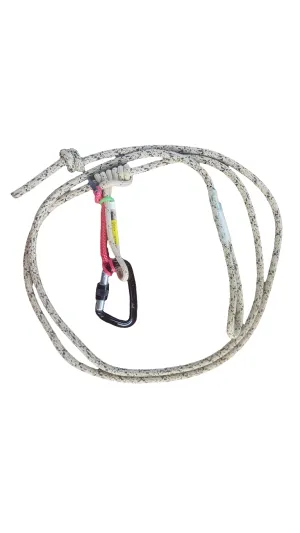 8mm Sewn Eye Tether/Lineman with Swabish Hitch, Tender, and Carabiner