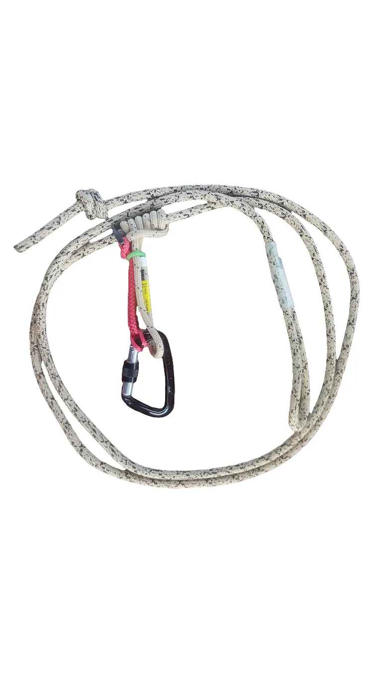 8mm Sewn Eye Tether/Lineman with Swabish Hitch, Tender, and Carabiner