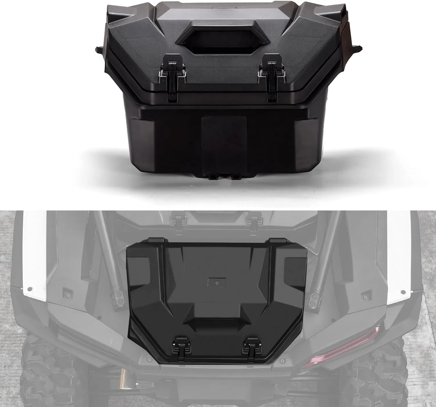 A & UTV PRO 55 QT Rear Cargo Box for 2024 2025 Polaris RZR XP 1000/XP 4 1000, for Polaris Lock-Ride Storage Box, for 2024 RZR XP 1000 Accessories, UTV Cargo Carrier Trunk Bed Toolbox, Replace #2884525