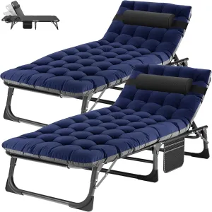 ABORON 2PK Folding Camping Cot for Adults, Heavy Duty 3-in-1 Bed for Guest Sleeping, Adjustable Double-Layer 1200D with Mattress & Carrying Bag for Home, Office, Vacation, Hospital Use