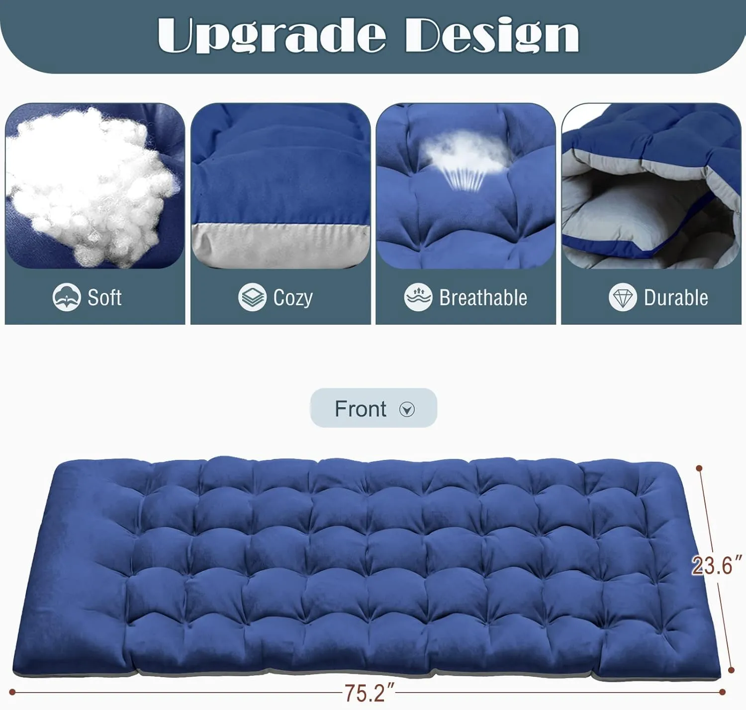 ABORON Folding Camping Cot for Adults, Heavy Duty 3-in-1 Bed for Guest Sleeping, Adjustable Double-Layer 1200D with Mattress & Carrying Bag for Home, Office, Vacation, Hospital Use