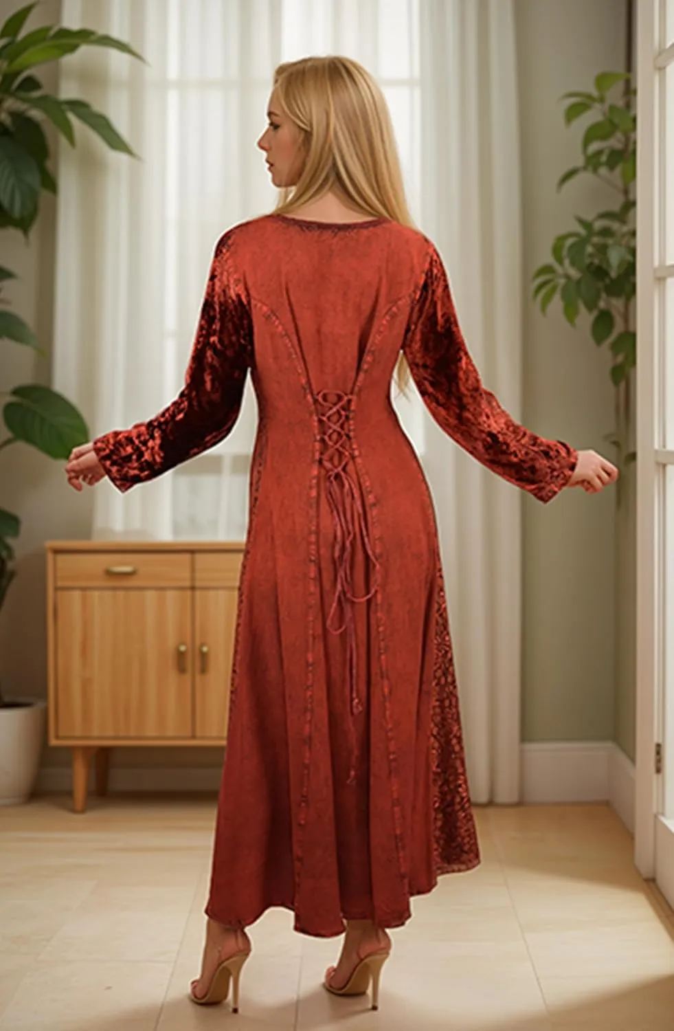 Agan Traders Women's 2025 Renaissance Vintage Long Dress Gown Maxi