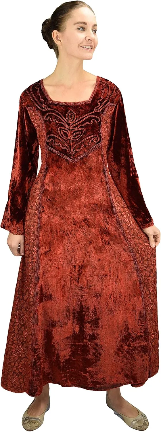 Agan Traders Women's 2025 Renaissance Vintage Long Dress Gown Maxi