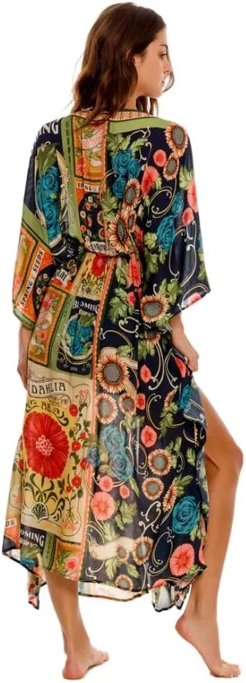 AGUA BENDITA Sam Harvest Tunic Coverup, Open Front, Tassel Trim