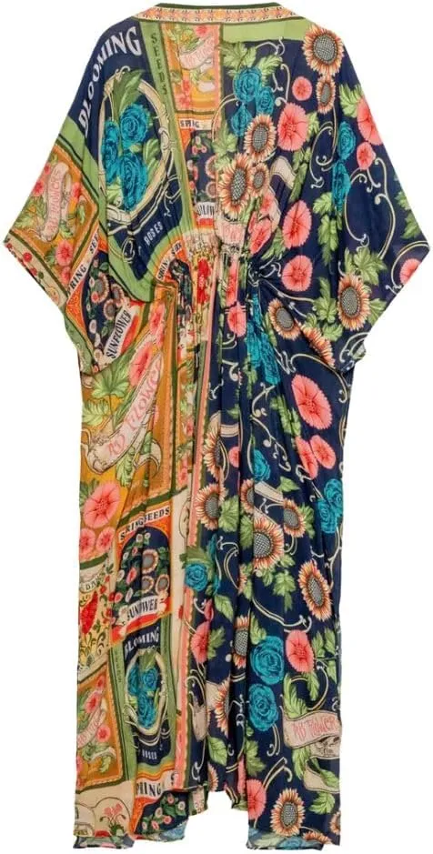 AGUA BENDITA Sam Harvest Tunic Coverup, Open Front, Tassel Trim