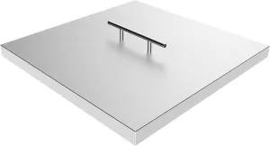 AJinTeby Fire Pit Lid Fits 24" x 24" Drop-in Fire Pit Pan, 27" x 27" Stainless Steel Fire Pit Burner Cover, Fire Pit Cover Rectangular Burner Pan