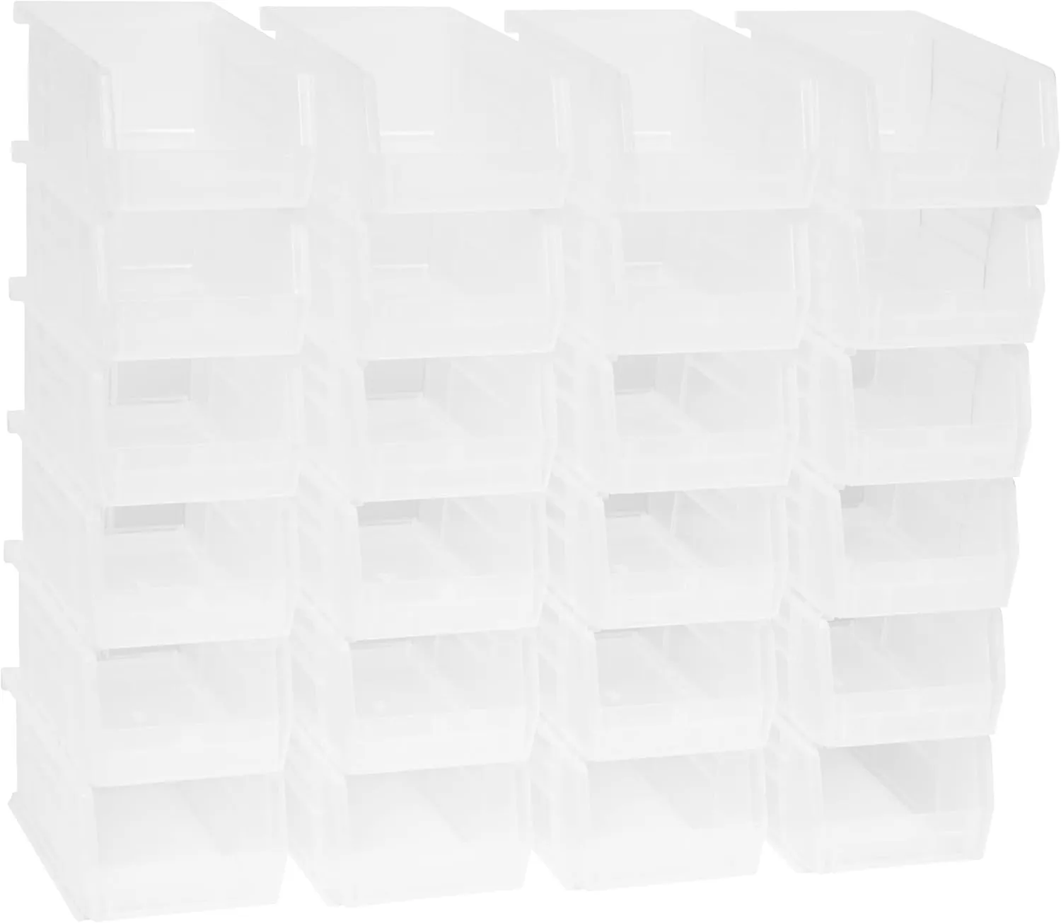 Akro-Mils 30220 AkroBins Plastic Storage Bins, Space-Saving Stackable Bins for Garage, Pantry, Craft Organization, 7-Inch x 4-Inch x 3-Inch, Clear, 24-Pack