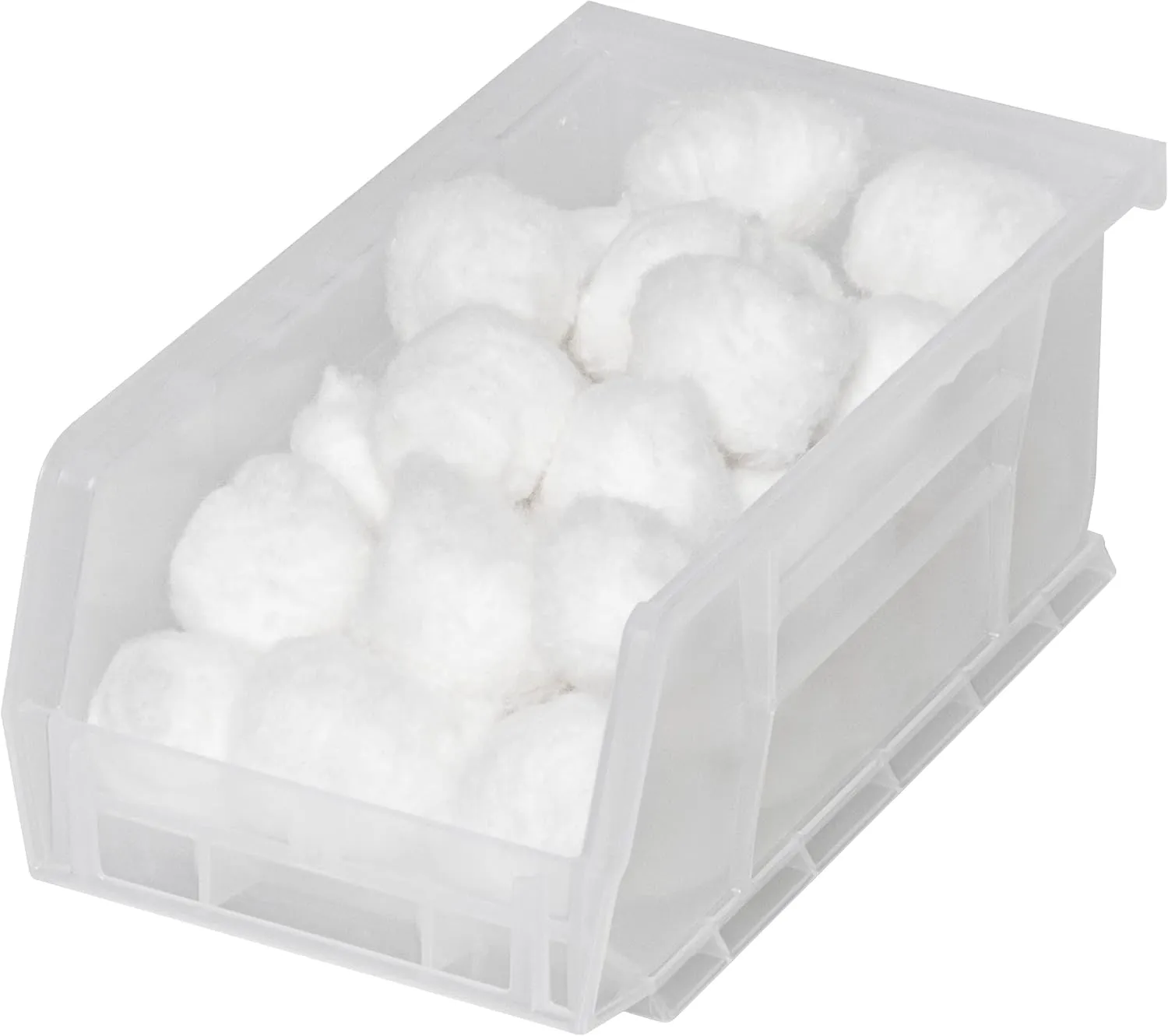 Akro-Mils 30220 AkroBins Plastic Storage Bins, Space-Saving Stackable Bins for Garage, Pantry, Craft Organization, 7-Inch x 4-Inch x 3-Inch, Clear, 24-Pack