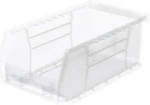Akro-Mils 30220 AkroBins Plastic Storage Bins, Space-Saving Stackable Bins for Garage, Pantry, Craft Organization, 7-Inch x 4-Inch x 3-Inch, Clear, 24-Pack