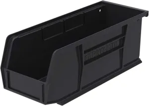 Akro-Mils 30224 AkroBins Plastic Storage Bins, Space-Saving Stackable Bins for Garage, Pantry, Craft Organization, 11-Inch x 4-Inch x 4-Inch, Black, 12-Pack