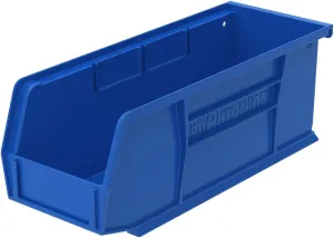 Akro-Mils 30224 AkroBins Plastic Storage Bins, Space-Saving Stackable Bins for Garage, Pantry, Craft Organization, 11-Inch x 4-Inch x 4-Inch, Blue, 12-Pack