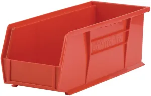 Akro-Mils 30234 AkroBins Plastic Storage Bins, Space-Saving Stackable Bins for Garage, Pantry, Craft Organization, 15-Inch x 5-Inch x 5-Inch, Red, 12-Pack