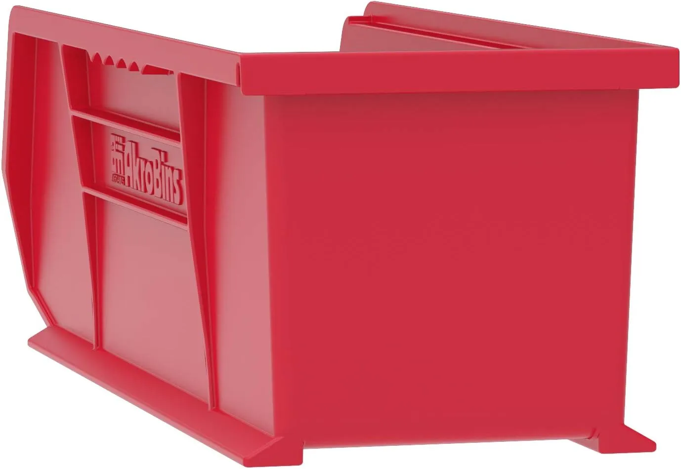 Akro-Mils 30234 AkroBins Plastic Storage Bins, Space-Saving Stackable Bins for Garage, Pantry, Craft Organization, 15-Inch x 5-Inch x 5-Inch, Red, 12-Pack