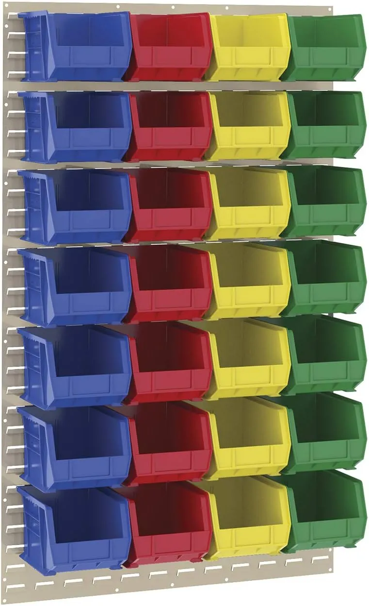 Akro-Mils 30239 AkroBins Plastic Storage Bins, Space-Saving Stackable Bins for Garage, Pantry, Craft Organization, 11-Inch x 8-Inch x 7-Inch, Black, 6-Pack