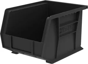 Akro-Mils 30239 AkroBins Plastic Storage Bins, Space-Saving Stackable Bins for Garage, Pantry, Craft Organization, 11-Inch x 8-Inch x 7-Inch, Black, 6-Pack
