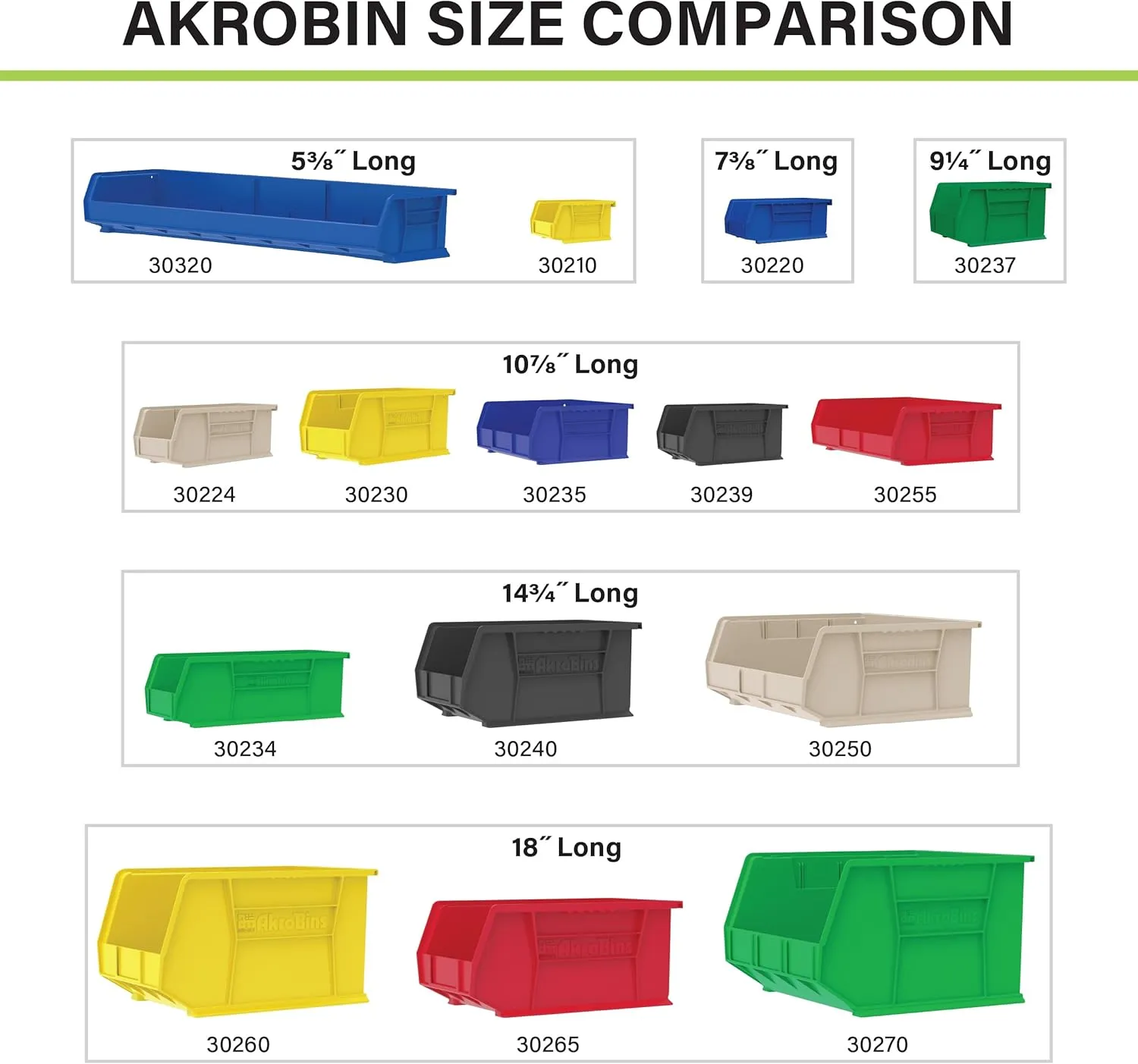 Akro-Mils 30240 AkroBins Plastic Storage Bins, Space-Saving Stackable Bins for Garage, Pantry, Craft Organization, 15-Inch x 8-Inch x 7-Inch, Clear, 12-Pack