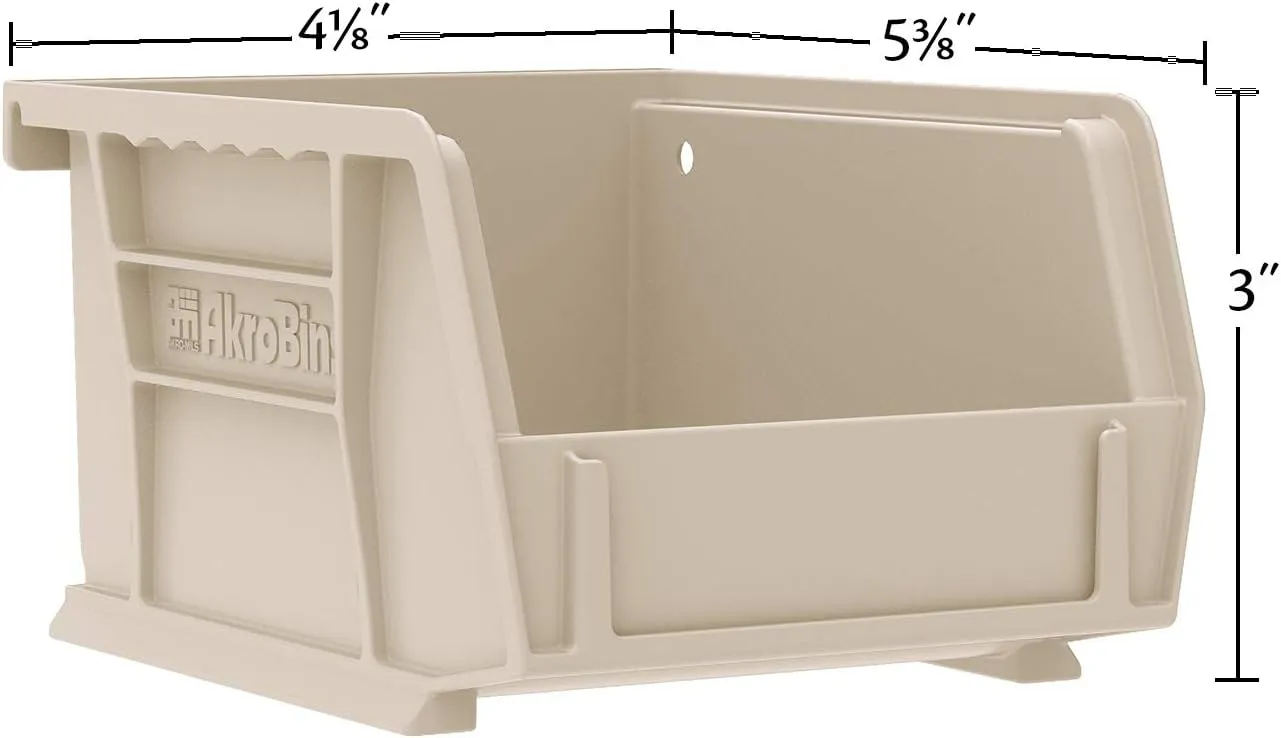 Akro-Mils Modern Black 6-Pack Stackable Storage Bins, 5.375" x 4.375" x 3", 10 lb Capacity, Water Resistant, Rust & Corrosion Proof, Space-Saving Design, Ideal for Garage, Pantry, Craft Organization