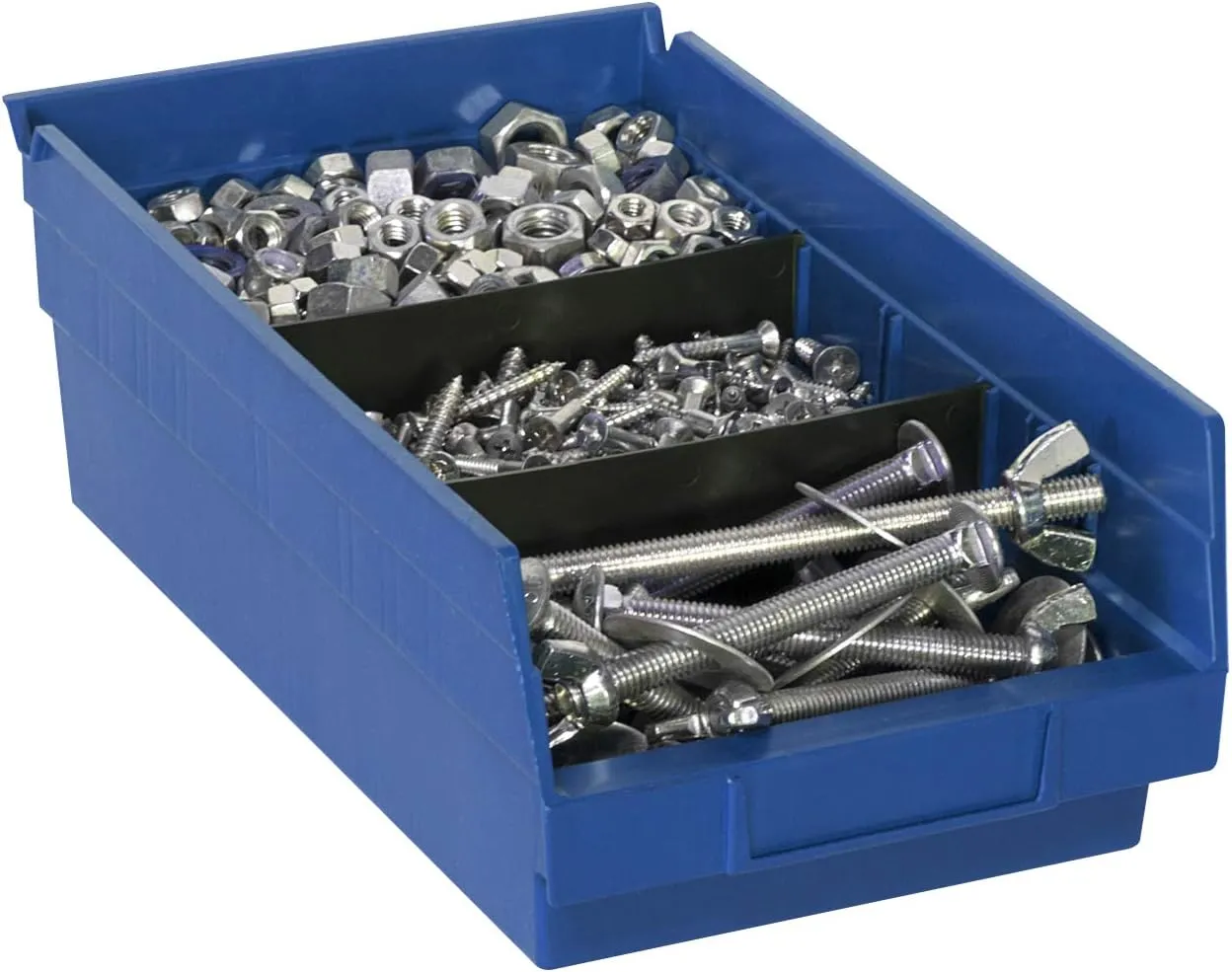 Akro-Mils Plastic Storage Bins Bundle - 30128 (18"x4"x4") and 30130 (12"x6"x4") Sets
