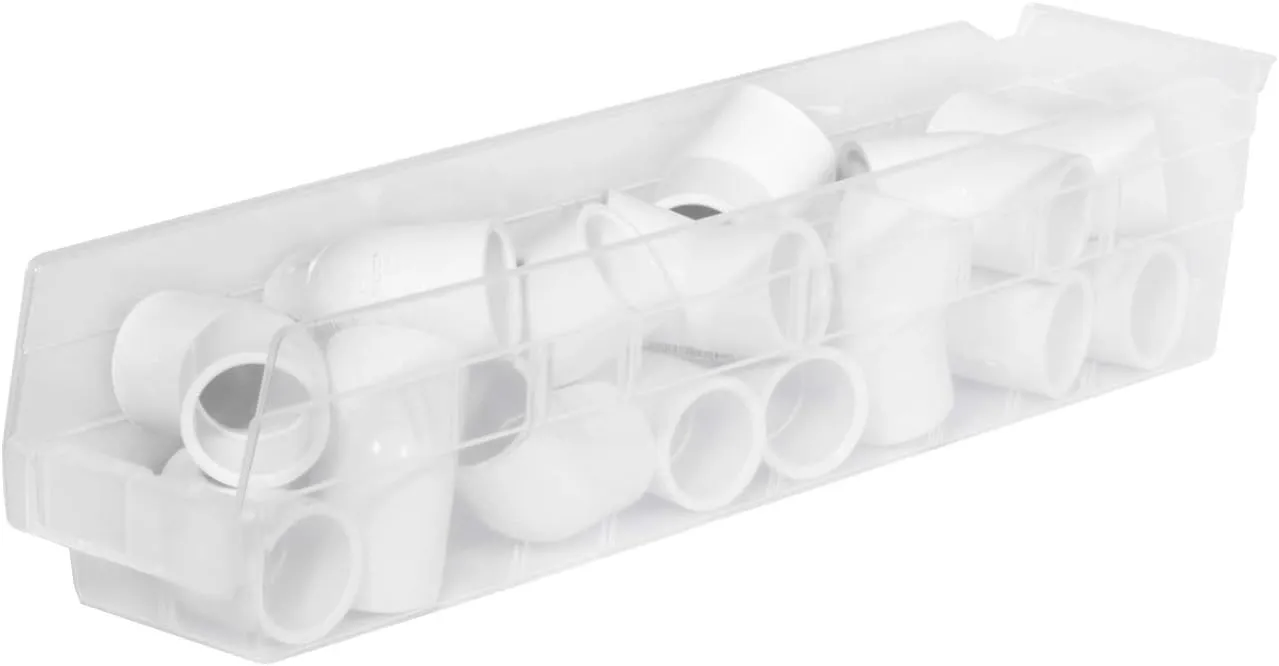 Akro-Mils Plastic Storage Bins Bundle - 30128 (18"x4"x4") and 30130 (12"x6"x4") Sets