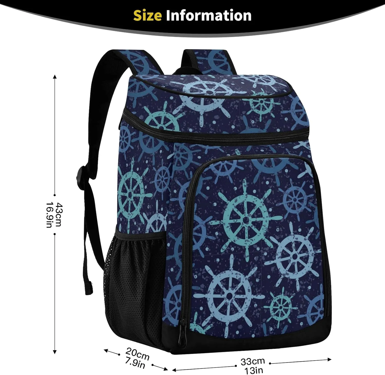 ALAZA Cooler Backpack Reusable Insulated Lunch Bag with Adjustable Shoulder Strap for Women Men Picnic Work College Hiking Camping Office Beach