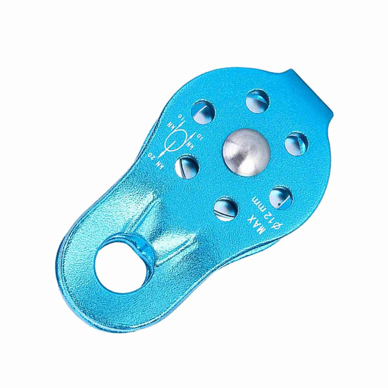 Aluminium Alloy Heavy Duty Single Rope Pulley Block for Climbing Safety Equipment (Purple) (Blue)