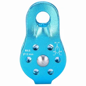 Aluminium Alloy Heavy Duty Single Rope Pulley Block for Climbing Safety Equipment (Purple) (Blue)