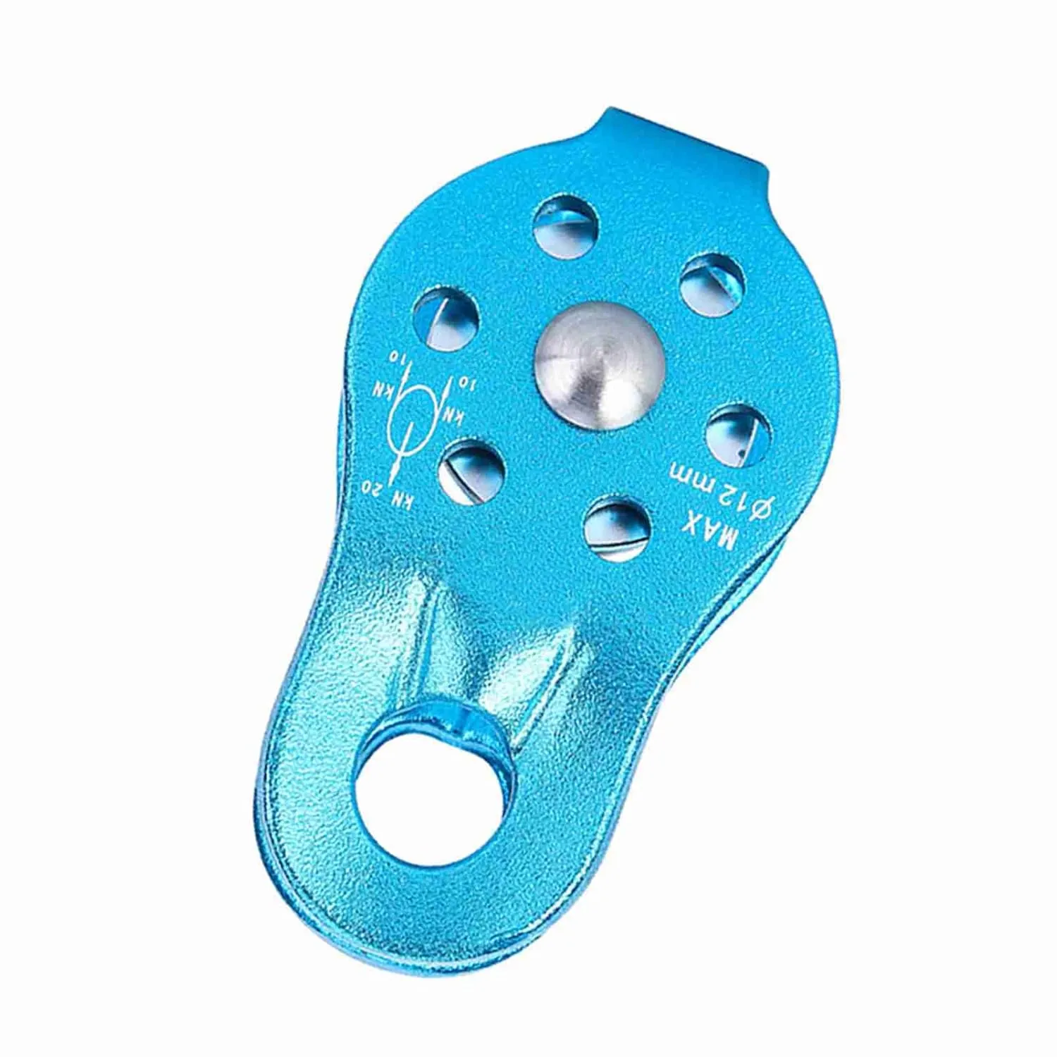 Aluminium Alloy Heavy Duty Single Rope Pulley Block for Climbing Safety Equipment (Purple) (Blue)