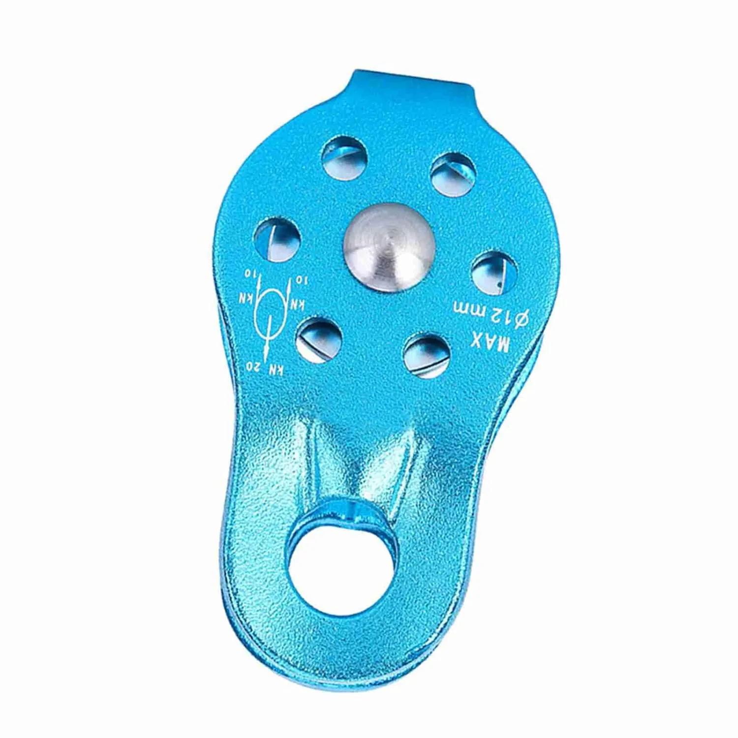 Aluminium Alloy Heavy Duty Single Rope Pulley Block for Climbing Safety Equipment (Purple) (Blue)