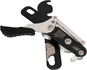 Aluminum Alloy Manual Climbing Descender, Rock Climbing Extension Training, Engineering with Grooved Friction Wheel, Self Locking Downhill Device for Cave Exploration