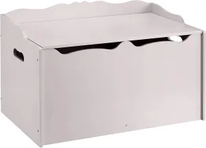 Amazon Basics Kids Toy Box, Wooden Organizer Storage Chest, Gray, 30" x 18" x 19"