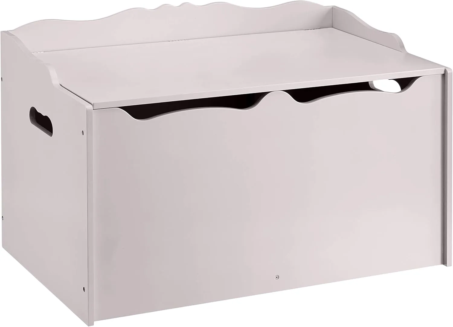 Amazon Basics Kids Toy Box, Wooden Organizer Storage Chest, Gray, 30" x 18" x 19"