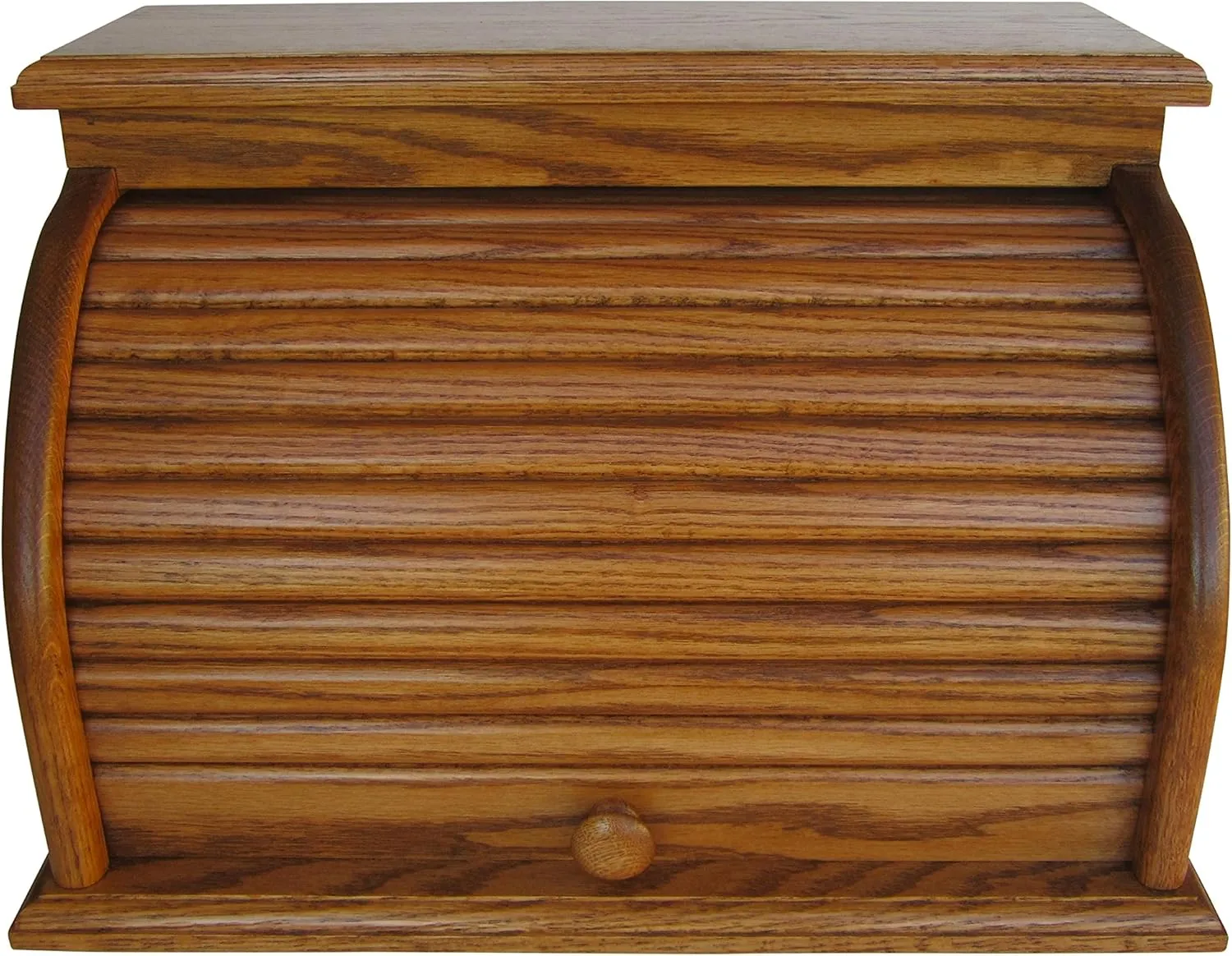 Amish Valley Products Roll Top Bread Box Storage Solid Wood Bin Wooden (Chestnut)
