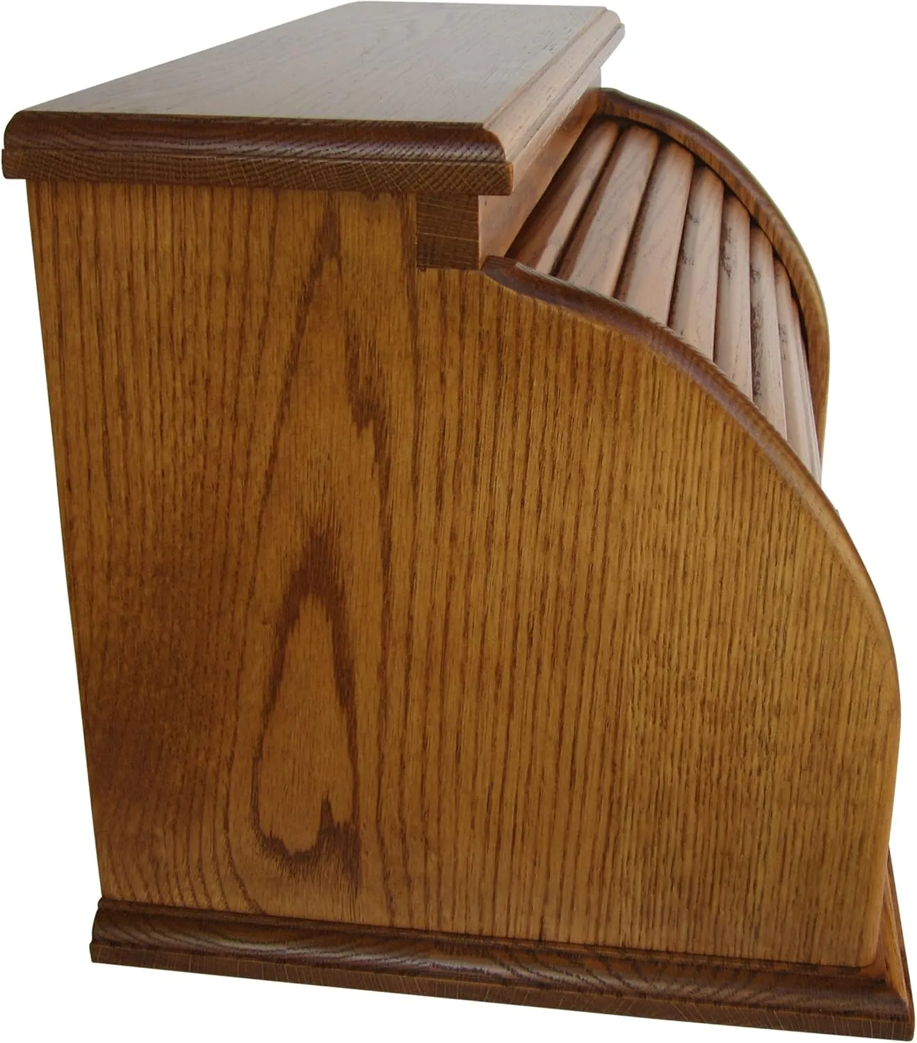 Amish Valley Products Roll Top Bread Box Storage Solid Wood Bin Wooden (Chestnut)